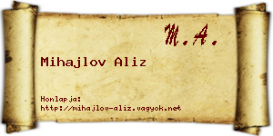 Mihajlov Aliz névjegykártya