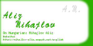 aliz mihajlov business card